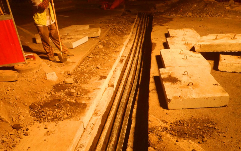 Carrefour dénivelé - Mairie de Punaauia - Travaux de nuit